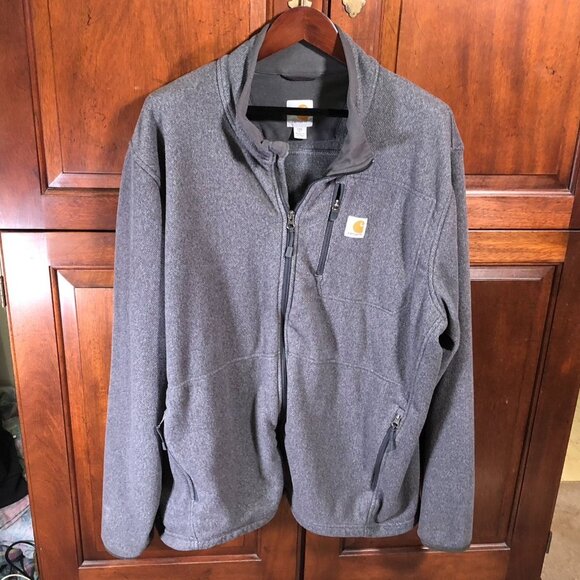 Carhartt Dalton Full‑Zip Fleece Jacket 103832‑036 Shadow Heather Men’s Size XXL - Picture 15 of 16